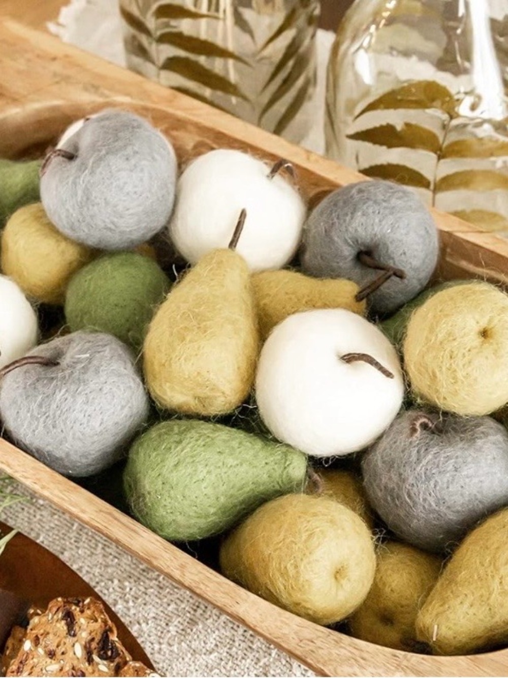 Felt Fruit Decorative Set of four: 2 apples and 2 pears